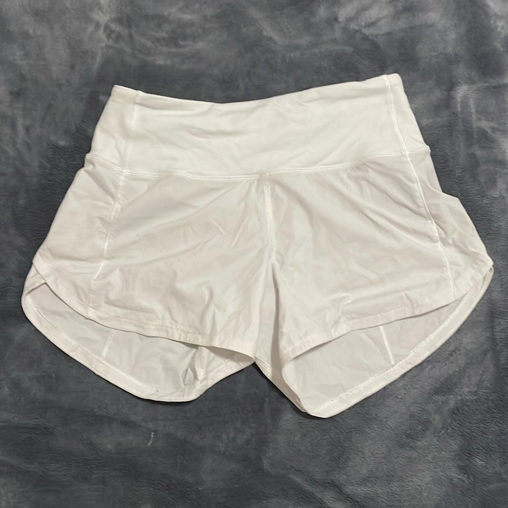 LuluLemon speed up low rise lined shorts 2.5” white